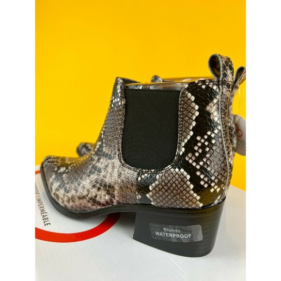 Blondo Emelia Chelsea Booties Womens 5.5 M Waterproof Brown Snake Leather NWB - Picture 3 of 12